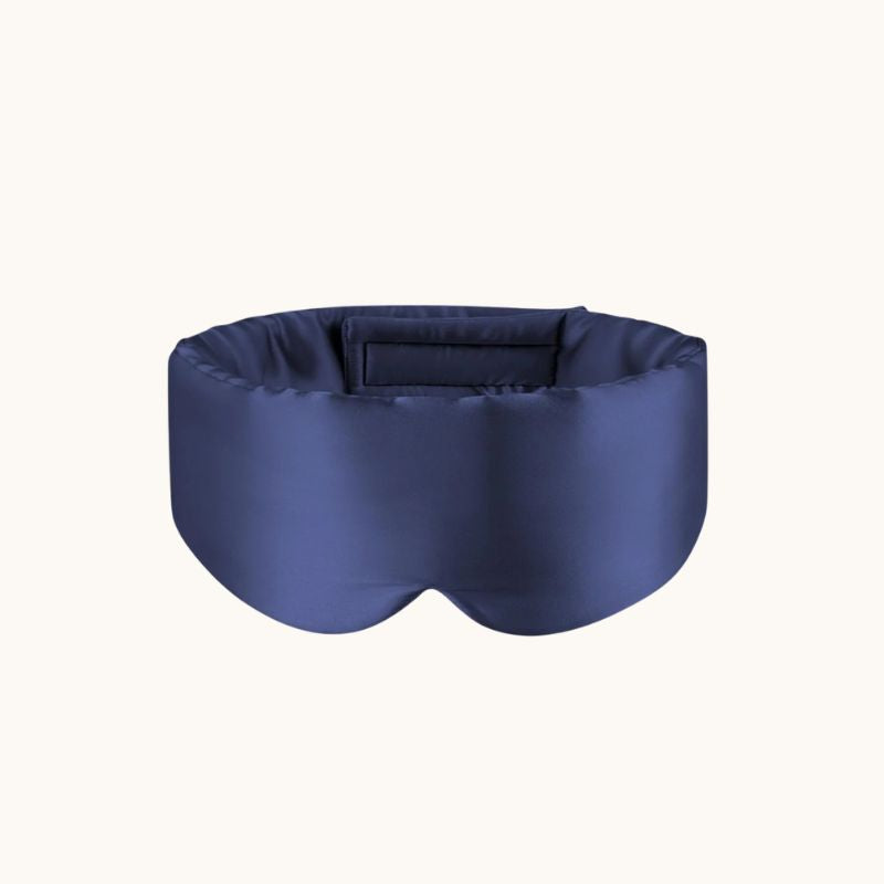 Blue sleep mask on a white background